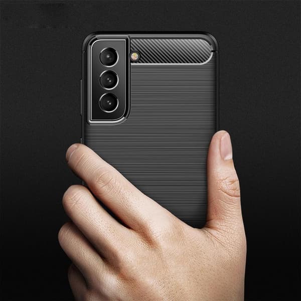 Samsung Galaxy S22+ Carbon Fiber Texture TPU Casing - Black