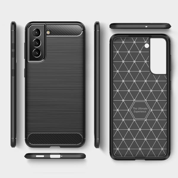 Samsung Galaxy S22+ Carbon Fiber Texture TPU Casing - Black