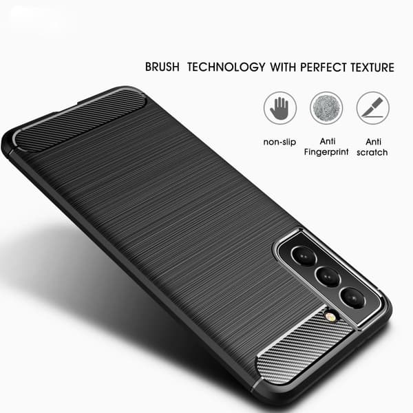 Samsung Galaxy S22+ Carbon Fiber Texture TPU Casing - Black