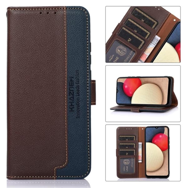 Samsung Galaxy S22 5G RFID Blocking KHAZNEH Phone Cover - Brown/Blue