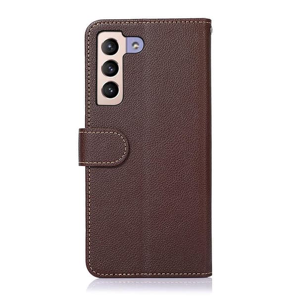 KHAZNEH RFID Block Samsung Galaxy S22+ Plånboksfodral - Brun/Blå