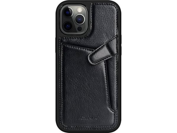 Nillkin Nillkin Nillkin Aoge Leather Case joustava panssaroitu aitoa nahkaa kotelo tasku iPhone 12 mini musta