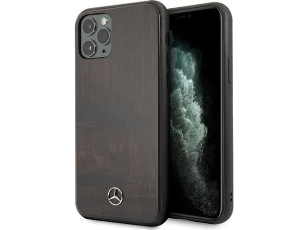 Mercedes Benz Apple iPhone 11 Pro Max Mercedes Hard dėklas Wood Line Rosewood (MEHCN65VWOBR) rudos spalvos