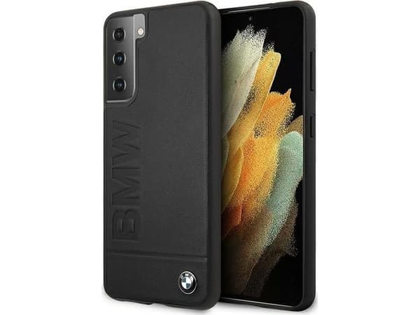 Original BMW BMHCS21MSLLBK frontpanelveske for SAMSUNG S21 Plus (signaturlogoavtrykk / svart)