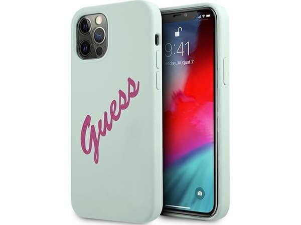 Guess Etui Guess GUHCP12MLSVSBF Apple iPhone 12/12 Pro niebieski fuksja/blue fuschia hardcase Silicone Vintage