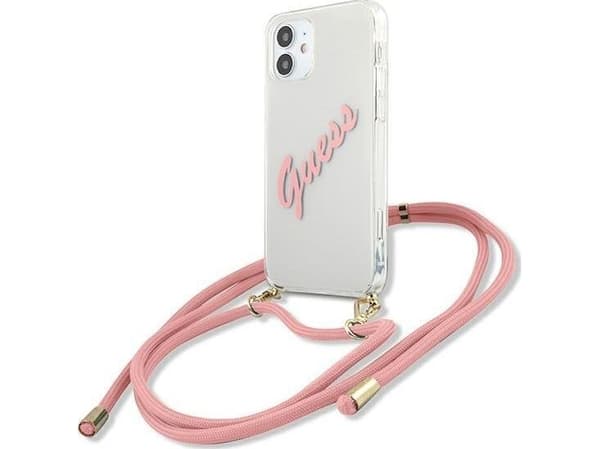 Guess Etui Guess GUHCP12SCRTVSPI Apple iPhone 12 mini różowy/pink hardcase Script Vintage