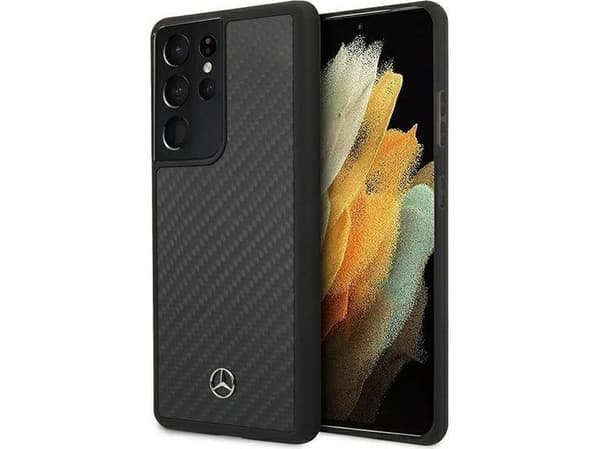 Original frontpanelveske MERCEDES MEHCS21LRCABK for SAMSUNG S21 Ultra (Dynamic Line / Carbon Black)