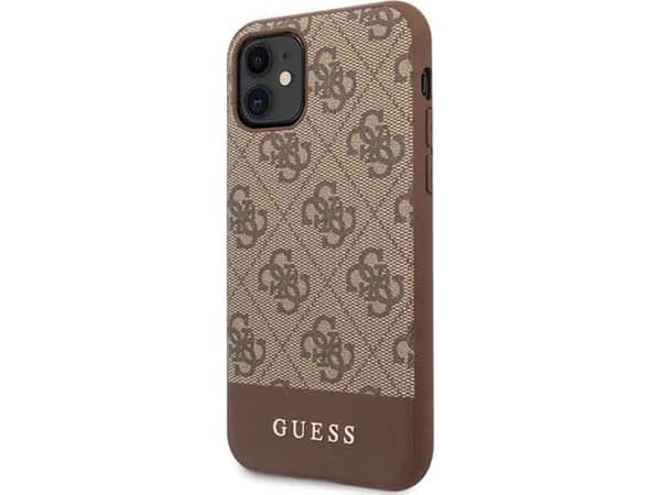 Guess Guess GUHCN61G4GLBR iPhone 11 brązowy/brown hard case 4G Stripe Collection