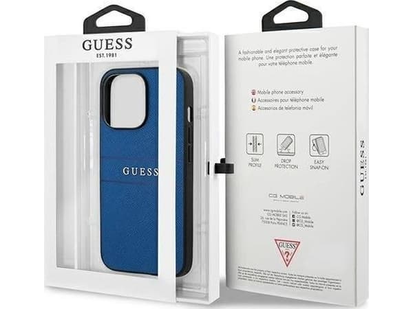 Guess case for iPhone 13 Pro / 13 6,1'' GUHCP13LPSASBBL blue Saffiano Strap