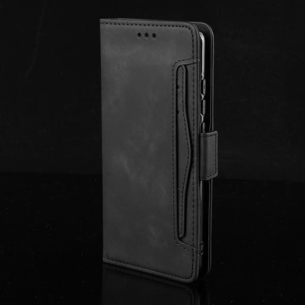 Samsung Galaxy S22 Ultra 5G Telefontegnebog Stativ Beskyttelsesetui - Sort