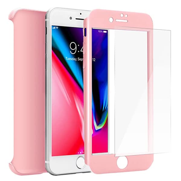 iPhone SE 2022 - Stilsäkert Skyddande Dubbelskal FLOVEME Roséguld