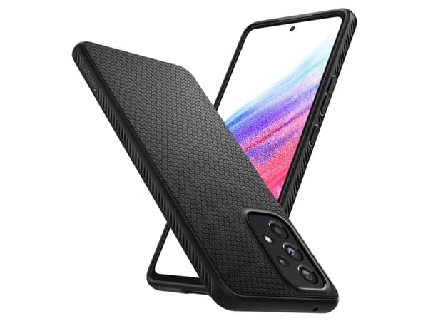 Spigen Liquid Air - Baksidesskydd för mobiltelefon - termoplastisk polyuretan (TPU) - mattsvart - för Samsung Galaxy A53 5G