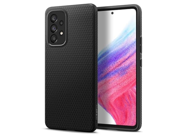 Spigen Liquid Air - Baksidesskydd för mobiltelefon - termoplastisk polyuretan (TPU) - mattsvart - för Samsung Galaxy A53 5G