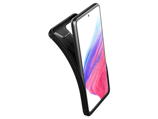 Spigen Rugged Armor - Baksidesskydd för mobiltelefon - termoplastisk polyuretan (TPU) - mattsvart - för Samsung Galaxy A53 5G