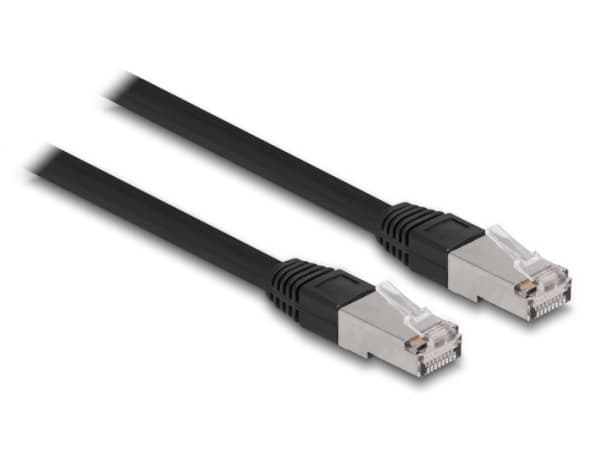 Delock - Koblingskabel - RJ-45 (hann) til RJ-45 (hann) - 3 m - 7 mm - S/FTP - CAT 6a - halogenfri, utendørs - svart