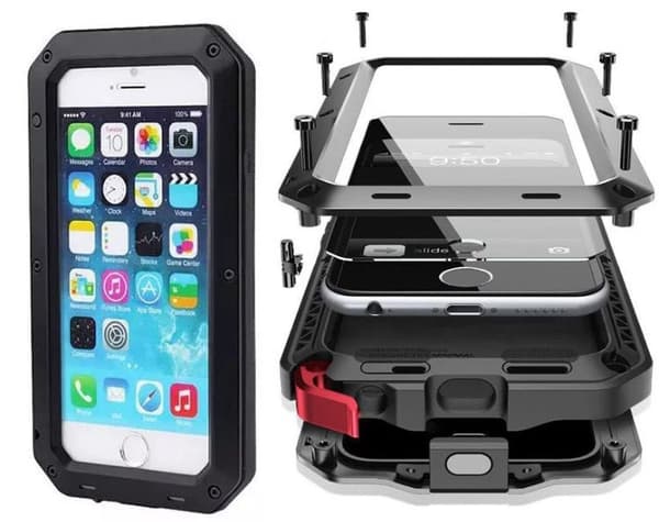 Army HEAVY DUTY (Stryktålig) Aluminum för iPhone SE 2022 Röd