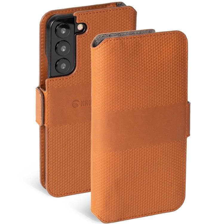 Krusell Galaxy S22 Plånboksfodral Äkta Läder - Cognac