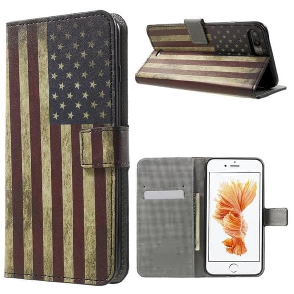 Plånboksfodral Apple iPhone 8 Plus - Flagga USA