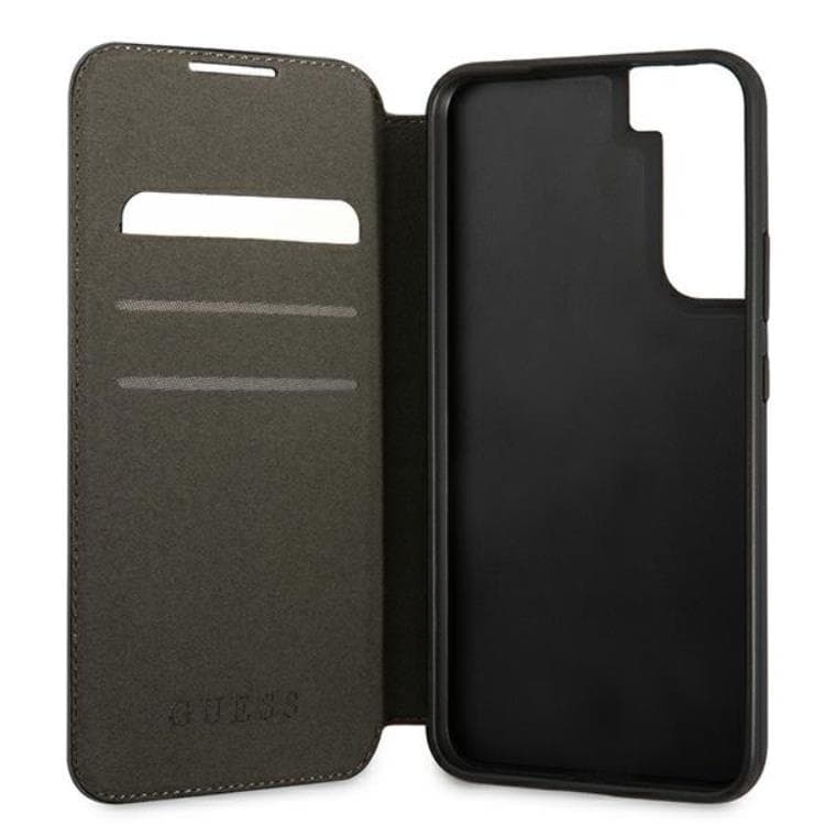 Guess 4G Metal Gold Logo Fodral Galaxy S22 Plus - Brun