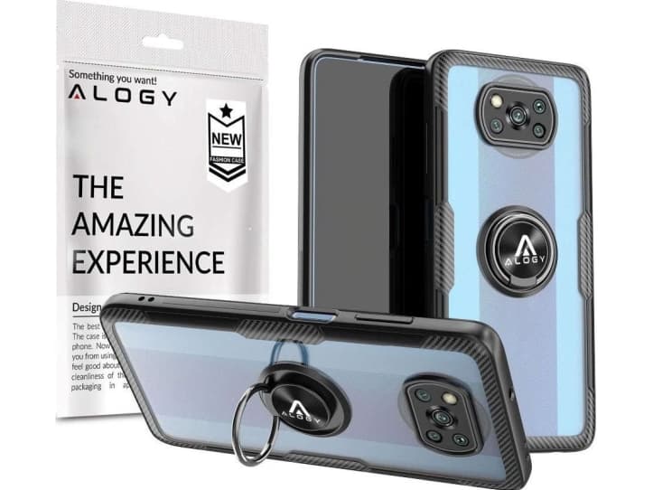 Alogy Alogy Ring Holder Clear Armor case for Xiaomi Poco X3 NFC black