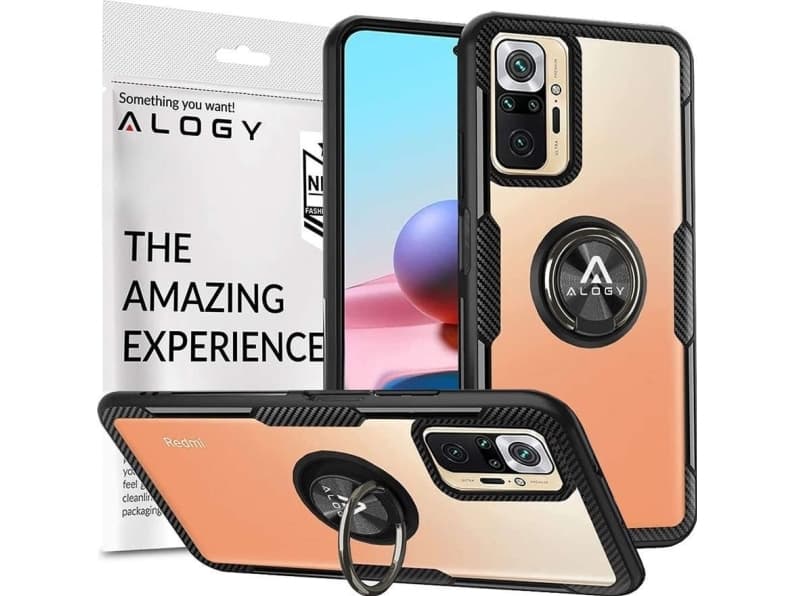 Alogy Alogy Ring Holder Clear Armor case for Xiaomi Redmi Note 10 Pro black
