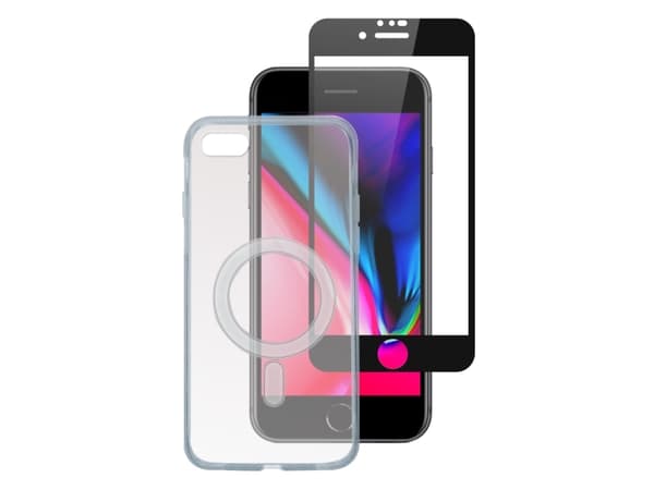 4smarts 496254, Etui, Apple, iPhone SE3 / SE2 / 8 / 7, 11,9 cm (4.7"), Sort, Gjennomsiktig