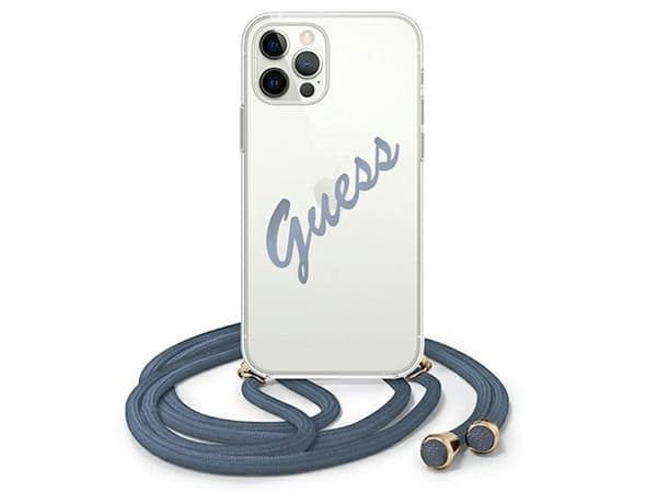 GUESS GUHCP12LCRTVSBL, Etui, Apple, iPhone 12 Pro Max, 17 cm (6.7"), Blå, Gjennomsiktig