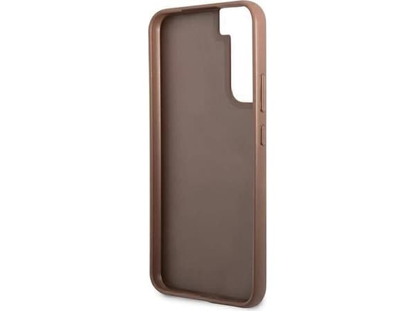 Guess GUHCS22SG4GFBR S22 S901 Brun/Brun Hard Case 4G Metal Gold Logo