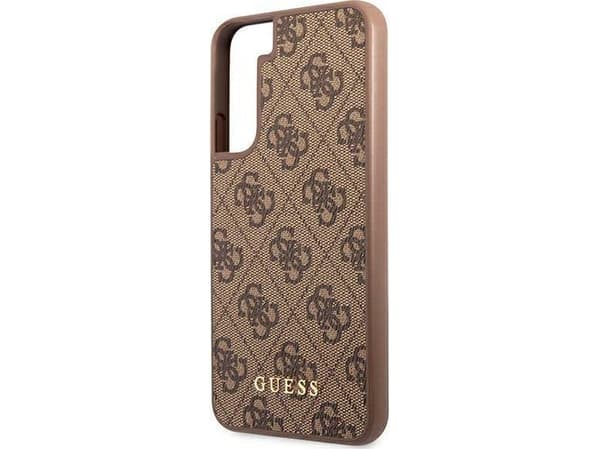 Guess GUHCS22SG4GFBR S22 S901 Brun/Brun Hard Case 4G Metal Gold Logo