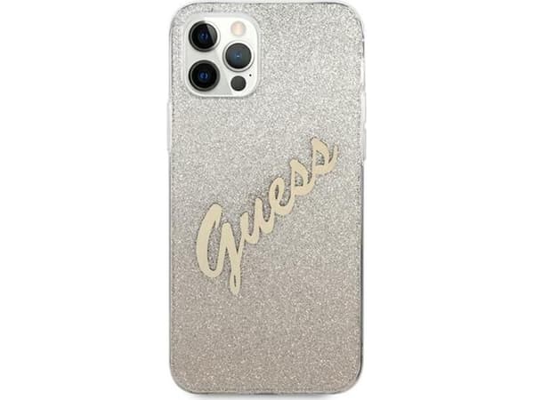 Guess Etui Guess GUHCP12MPCUGLSGO Apple iPhone 12/12 Pro złoty/gold hardcase Glitter Gradient Script