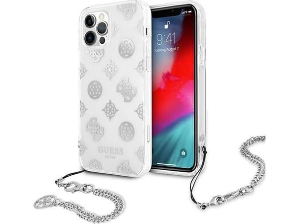 Guess GUHCP12LKSPESI iPhone 12 Pro Max6,7" silver hardcase Peony Chain Collection