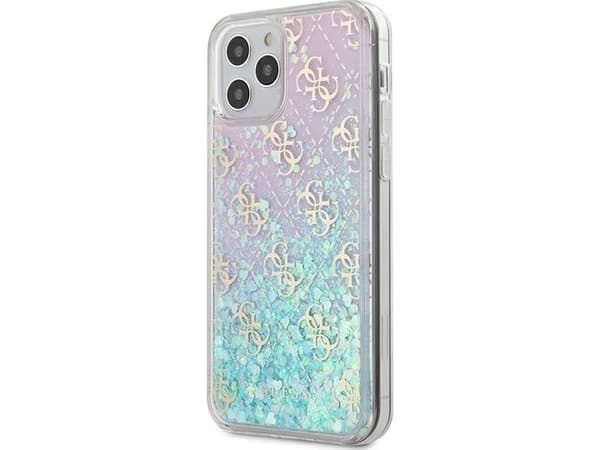 Guess GUHCP12LLG4GGBLPI iPhone12 Pro Max 6.7" pink hardcase Gradient Liquid Glitter 4G