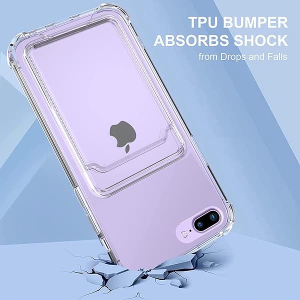 iPhone 7 Plus / 8 Plus - Card Cover / Beskyttelse Transparent