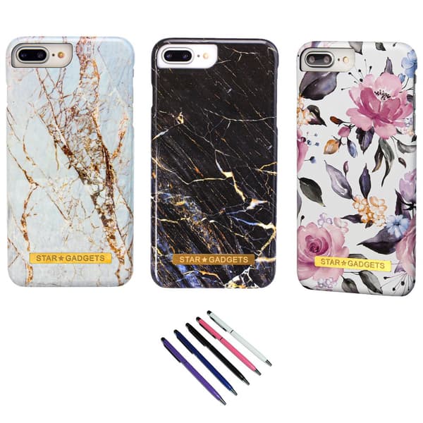 iPhone 6 Plus / 6S Plus - Cover / Beskyttelse Flowers / Marble Pink
