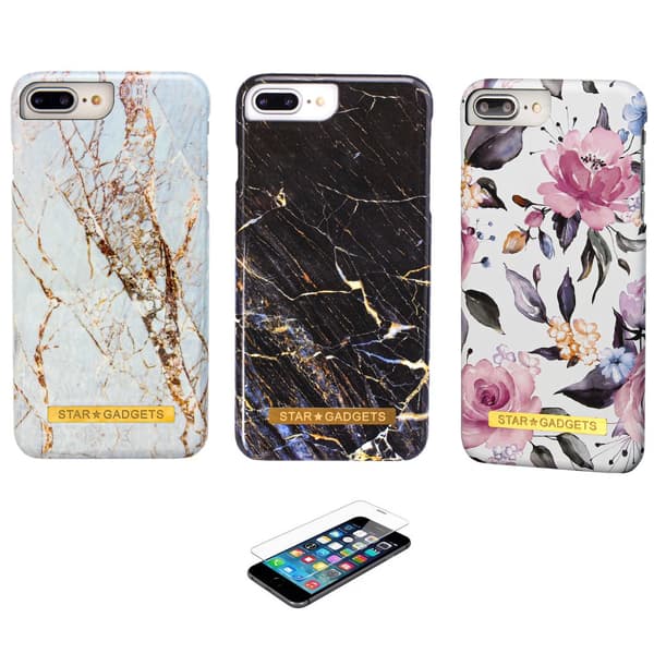 iPhone 6 Plus / 6S Plus - Skal / Skydd / Blommor / Marmor