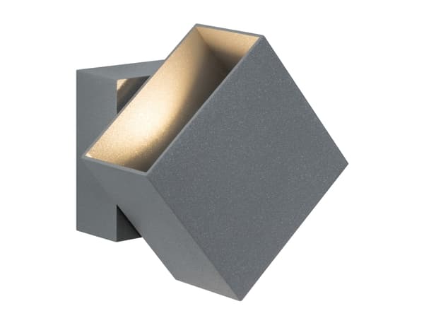 Paulmann Cybo, Vegglys, Grå, Aluminium, IP65, II, Veggmontering