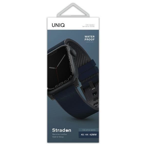 UNIQ Straden Apple Watch Läder 42/44/45mm - Blå