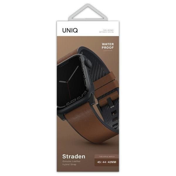 UNIQ Straden Apple Watch Läder 42/44/45mm - Brun