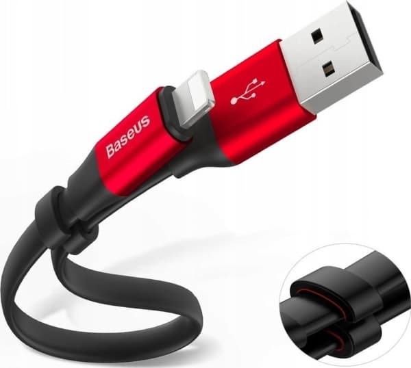 Kabel USB Baseus USB-A - Lightning 0.23 m Czerwony (CALMBJ-B91)