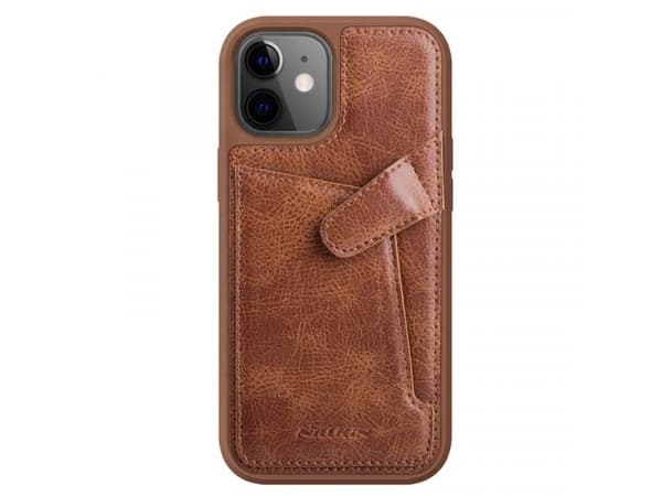 Nillkin Nillkin Aoge läderfodral flexibelt pansarskodd äkta läderfodral med ficka iPhone 12 mini brun