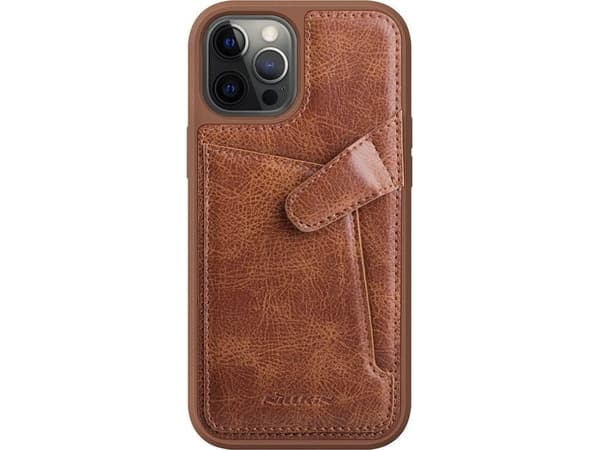 Nillkin Nillkin Aoge läderfodral flexibelt pansarskodd äkta läderfodral med ficka iPhone 12 mini brun