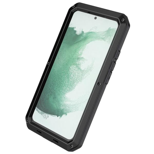 Samsung Galaxy S21 FE Silikonmetall Hybrid Deksel Herdet Glass Anti-støv