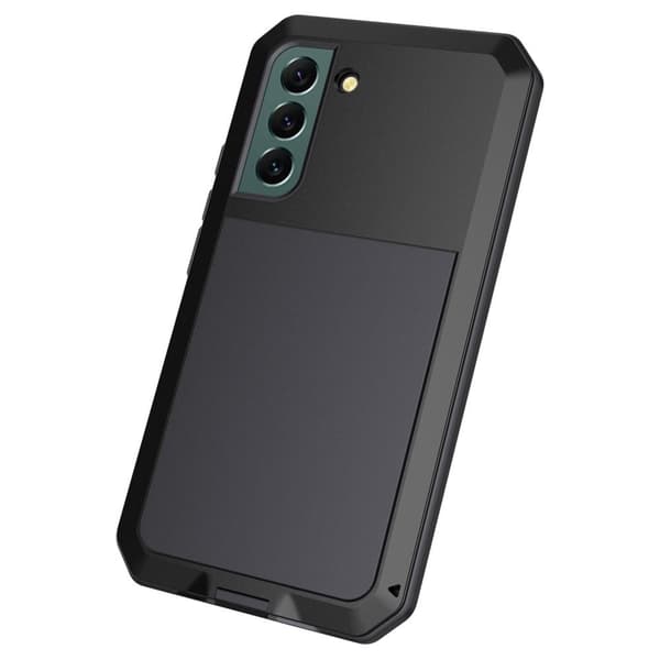 Samsung Galaxy S21 FE Silikonmetall Hybrid Deksel Herdet Glass Anti-støv