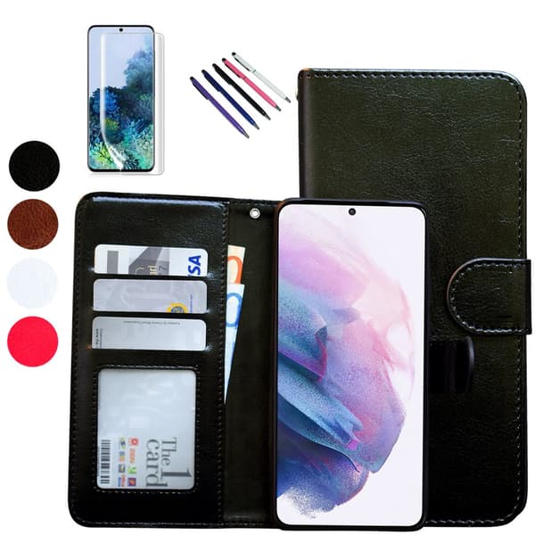 Samsung Galaxy S21 FE - Mobiltaske / Leather Case Black