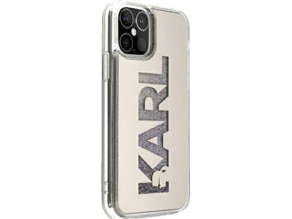 Karl Lagerfeld KLHCP12SKLMLGR Apple iPhone 12 mini 5,4" dėklas telefonui sidabrinės spalvos Mirror Liquid Glitter Karl