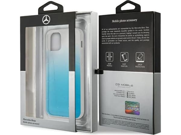 Mercedes Benz MEHCP12SCLGBL iPhone 12 mini 5.4, blå, blå hard veske Gjennomsiktig linje