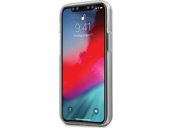 Mercedes Benz MEHCP12SCLGBL iPhone 12 mini 5.4, blå, blå hard veske Gjennomsiktig linje