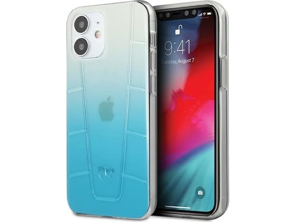 Mercedes Benz MEHCP12SCLGBL iPhone 12 mini 5.4, blå, blå hard veske Gjennomsiktig linje
