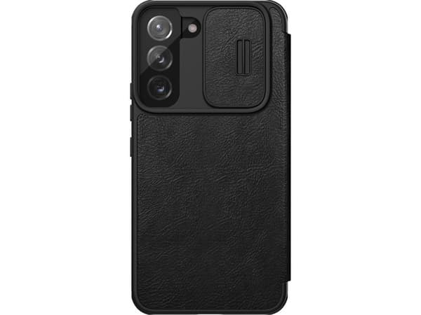 Nillkin Qin Nahka Pro Case tapauksessa Samsung Galaxy S22+ (S22 Plus) kamera kansi holsteri tapauksessa flip kansi musta