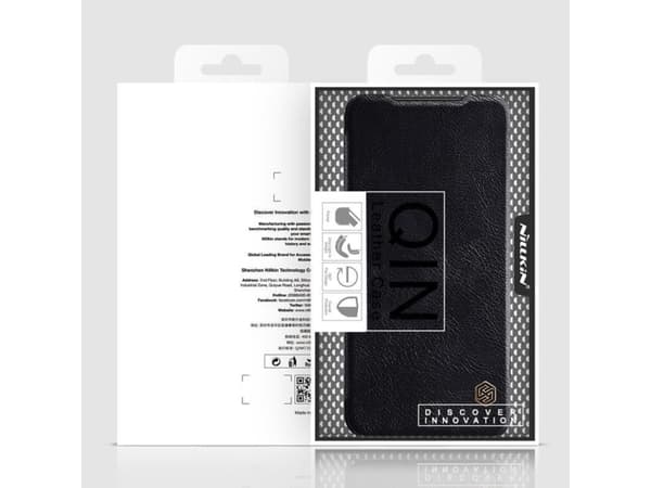 Nillkin Qin Fodral fodral för Xiaomi Redmi Note 11T 5G / Note 11S 5G / Note 11 5G (Kina) / Poco M4 Pro 5G kameraskydd hölsterfodral flip fodral svart